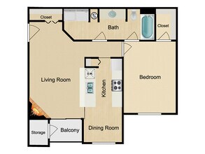 1x1 Classic 229 floor plan